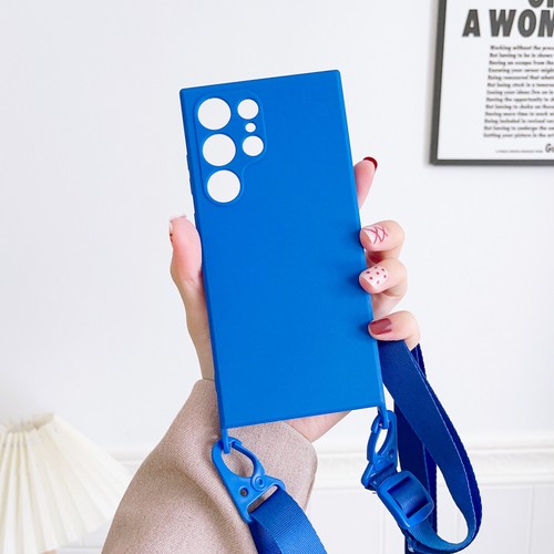 Silicone Case For Samsung S23 S22 S21 Ultra Plus S20 FE Shockproof Lanyard Cover - Picture 11 of 17