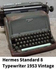 Hermes Standard 8 Typewriter 1953 Vintage Used Not tested rare Free Shipping thumbnail