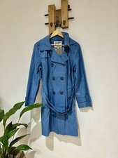 London Fog Heritage Blue Double Breasted Trench Belted Raincoat Mac Coat Size Xl
