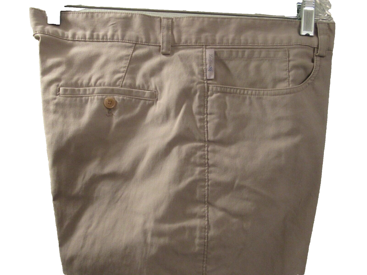 ZEGNA Sport ivory logo pants 100% Cotton 5-pocket flat front