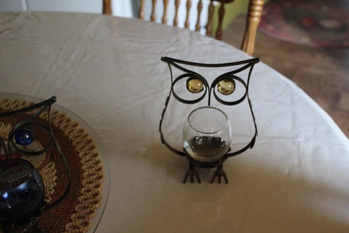 Metal Owl Tealight Votive Candle Holder w/Glass Candle Holder (2 available) - Picture 6 of 13