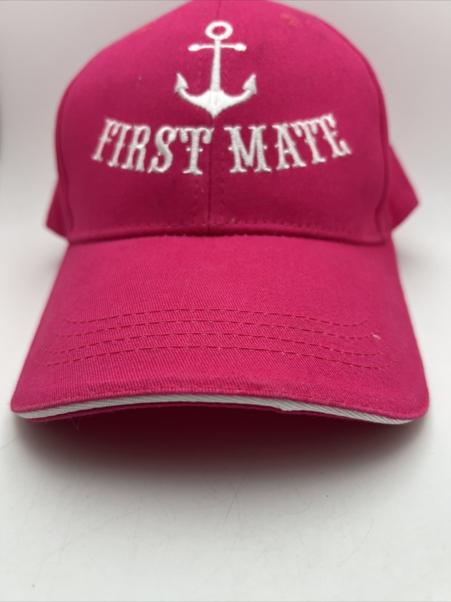 Wow First Mate Hats First Mate Baseball Cap Anchor Embroidery Pink