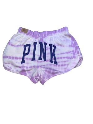 Victoria's Secret Pink Varsity Shorts Color Violet Tie Dye Purple