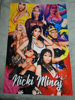 Poster Mural Nicki Minaj - Impression Sur Toile Style Grunge, Couleur Bordeaux, Neuf