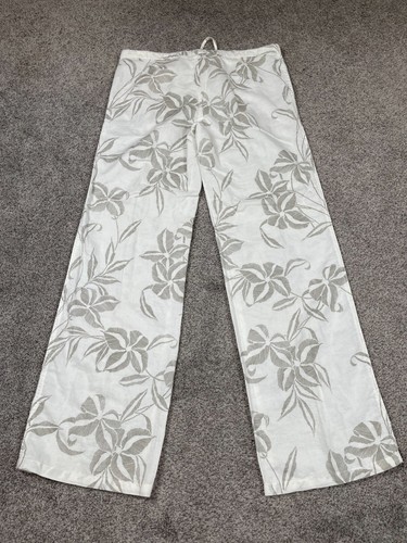 London Jean Pants Womens XS Linen Cotton Tropical Beach Vacation Resort Comfort - Picture 2 of 8