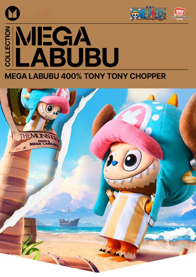 POPMART Genuine] Mega Labubu One Piece Tony Tony Chopper 400