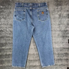 Carhartt B160-DST Relaxed Fit Straight Denim Blue Jeans Work Mens Size 40x30
