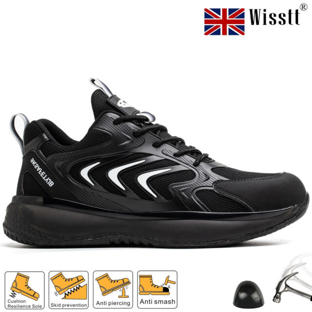 MENS WOMENS LIGHTWEIGHT STEEL TOE CAP SAFETY SHOES WORK TRAINERS BOOTS UK SIZE