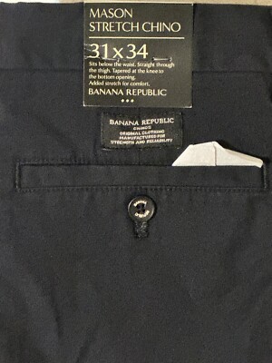 Banana Republic Mason Chino Pants Mens 31x34 Navy Blue