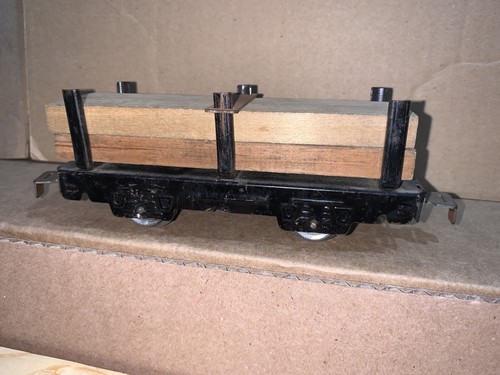 Marx Lumber Flatcar With Clip Tin Train Freight Car. Tab Couplers. VG+ ...