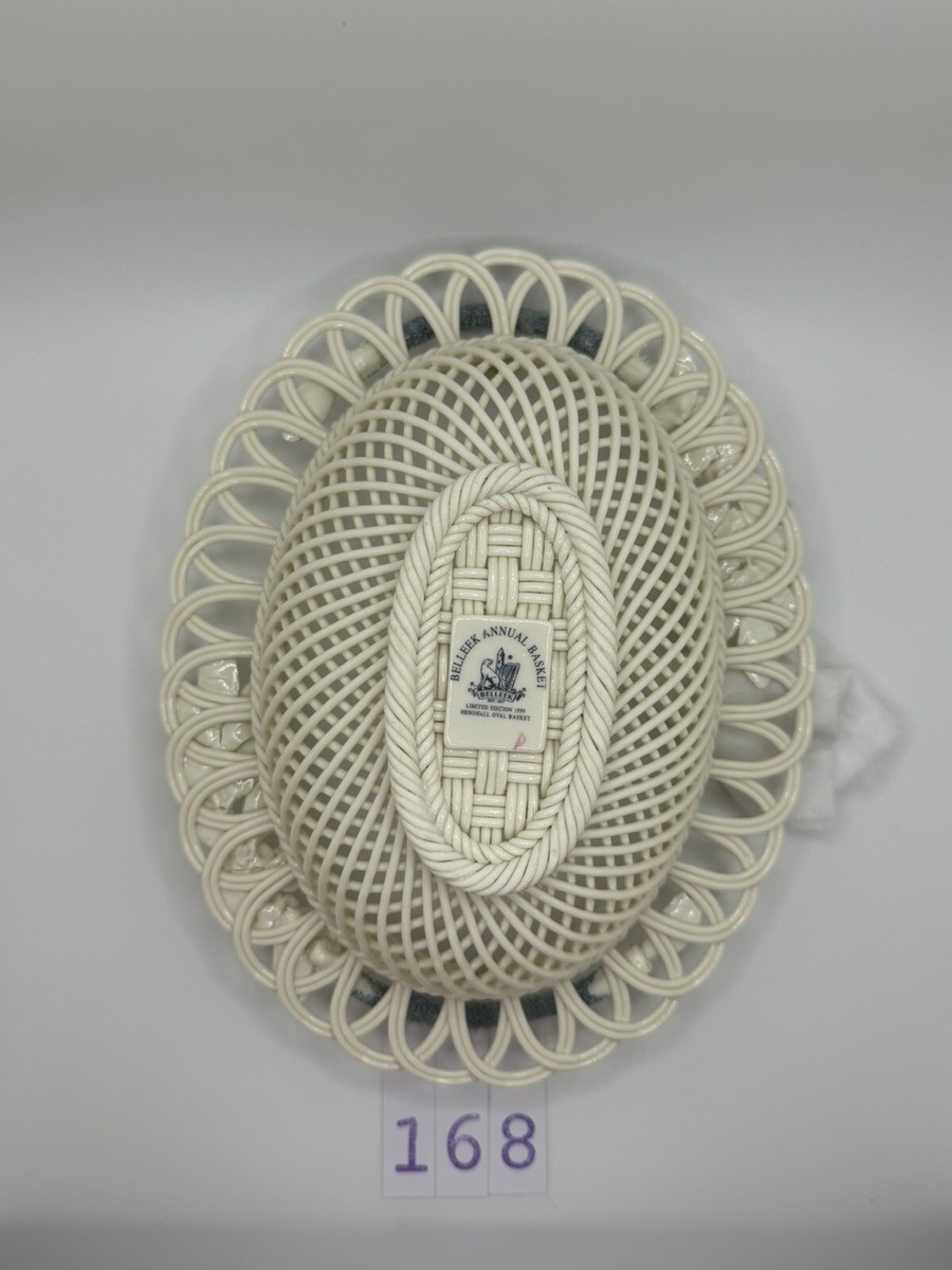 Belleek Annual Basket - Limited Edition 1999 Henshall Oval Basket 
