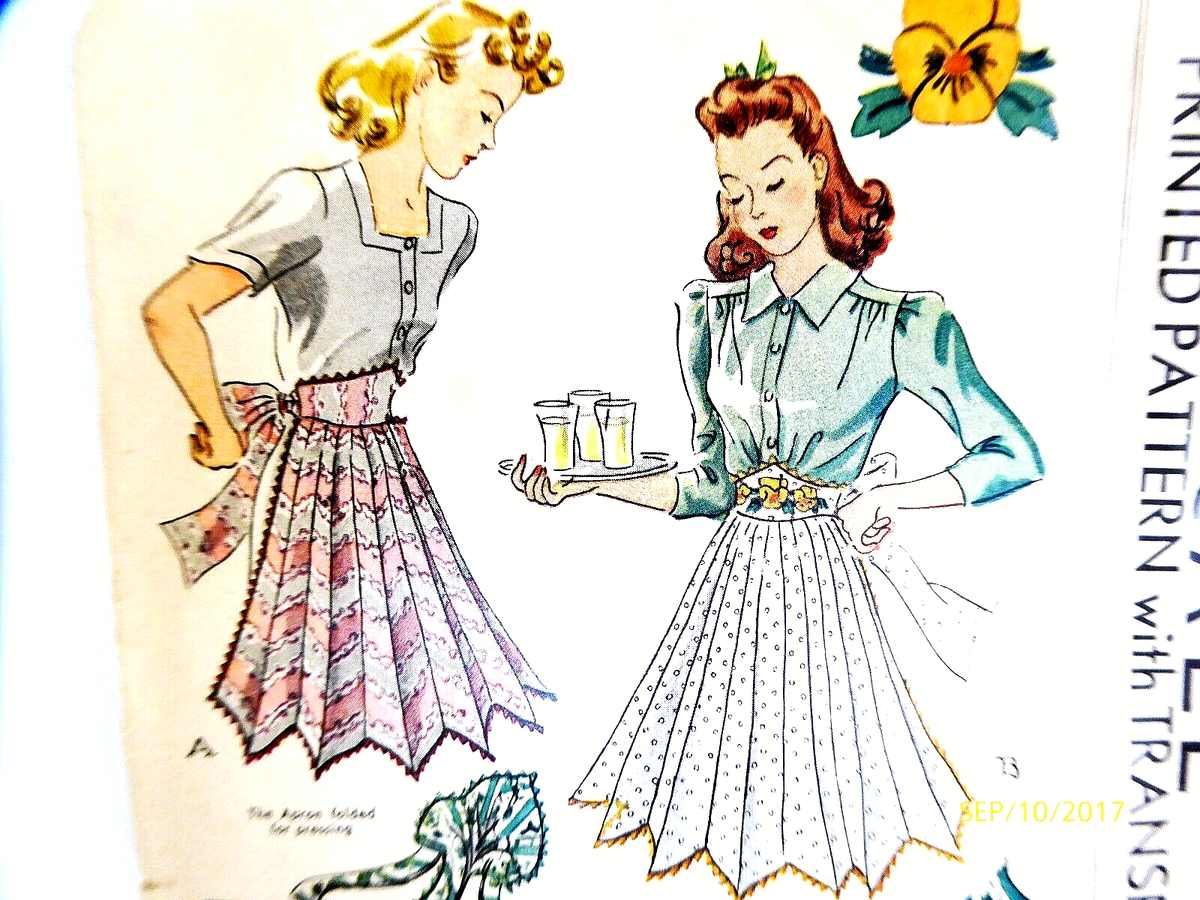 ✝️40'sVintageFabricReconstructedApron✝️ VINTAGE 1940s ww II APRON PATTERN McCALL 884 | eBay