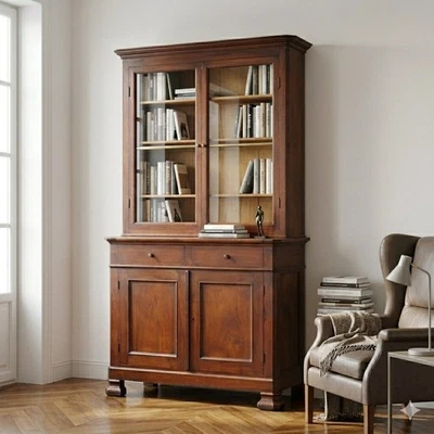 Bibliothèque Ancienne Louis Philippe Noyer Italie XIXe Siècle Originale - Photo 1/4