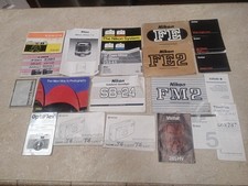 Lot of Vintage Camera Instruction Manuals  Brochures Nikon Canon More