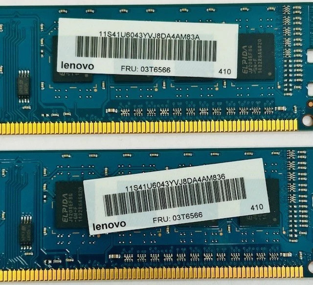 8GB (2 x 4GB) Ramaxel Lenovo 03T6566 PC3L-12800U DDR3 Non-ECC Computer Memory - Image 2 of 4