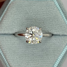 1.20CT Natural Diamond Solitaire  14K White Gold Round Cut Engagement Ring