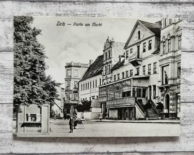AK Zeitz Markt Partie Hotel Herold Conditorei Architektur Deko Postkarte Reprint