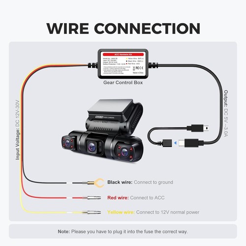 Smart ACC Hardwire Kit für Dash Cam - 12V-30V bis 5V 2A/3A mit Spannungsbegrenzer - Bild 5 von 8