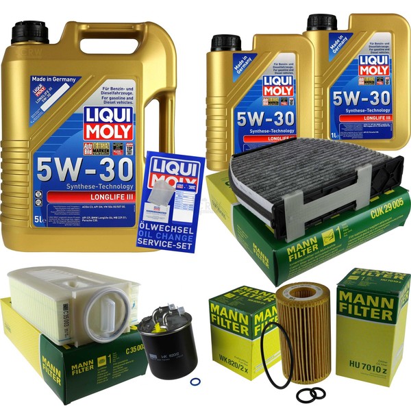 Mann Inspektionspaket 7L Liqui Moly Longlife 5W-30 FüR Mercedes Glk-Klasse X204-image