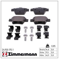 Zimmermann BremsbelÄGe Bremsbelagsatz Hinten Peugeot 207 207/207+ 307 CitroËN C4