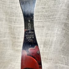 Cutco No 1027 Carving Fork Brown Handle Made in USA Kitchen Utensil