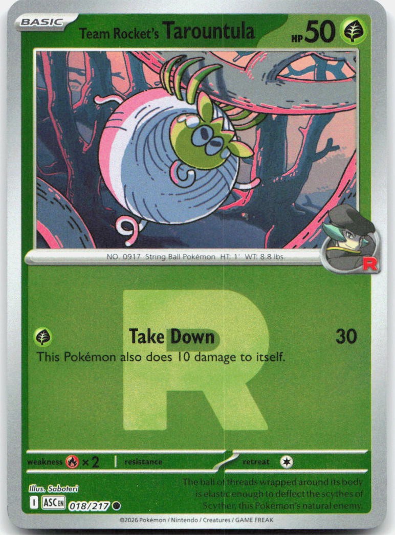 Team Rocket's Tarountula (Team Rocket) 018/217 ME Ascended Heroes C NM