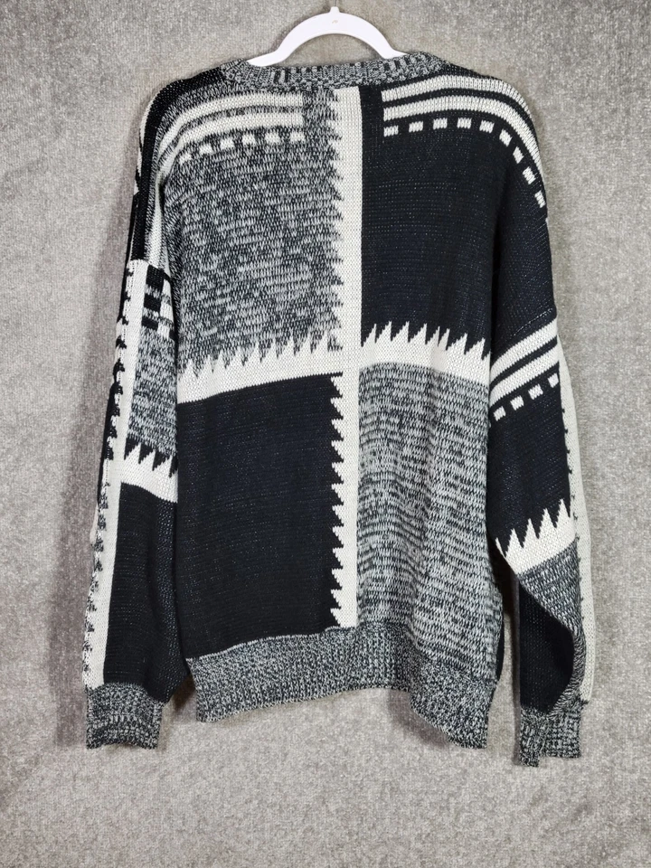 Suéter Marquis De Colección Para Hombre Talla 2X Negro Blanco Acrílico Hombro Caído Cuello Redondo Foto 2 de 4