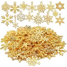 Christmas Snowflake Charms, 100g about 80pcs - 90pcs Mixed Alloy Sno