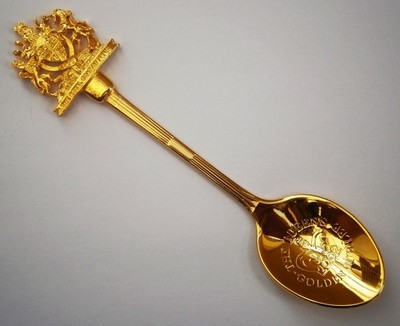 SW281) Königswappen Goldenes Jubiläum Vintage Souvenir Sammler Löffel