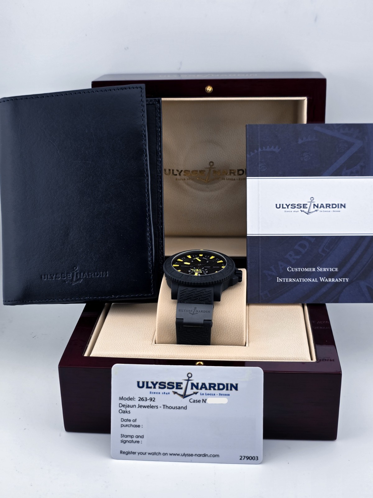 Ulysse Nardin Marine Men's Black Watch - 263-92-3C/924 Mint Unworn Condition image 2