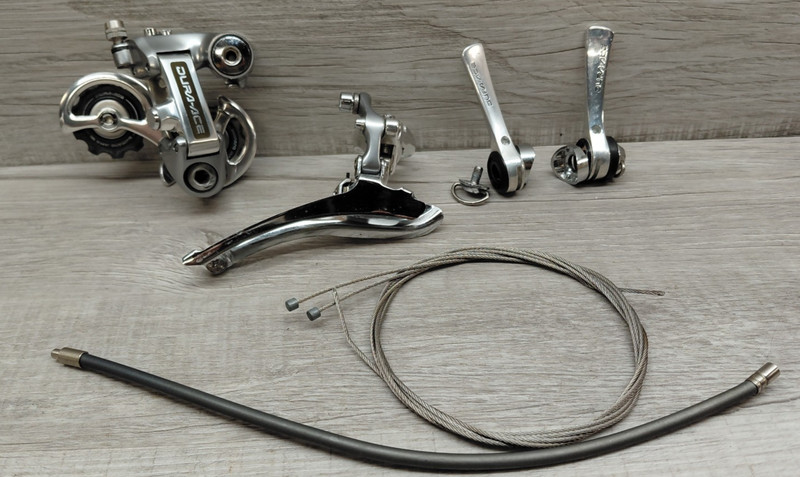 Vintage Shimano Dura-Ace Shift 7400 Set- Rear Der, Front Der, Shifters, Cables