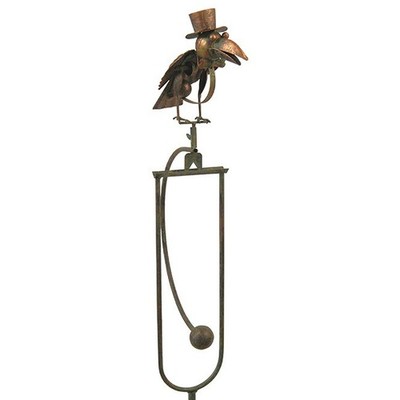 Esschert Design Staked Steel Dapper Bird Rocker, 54''H