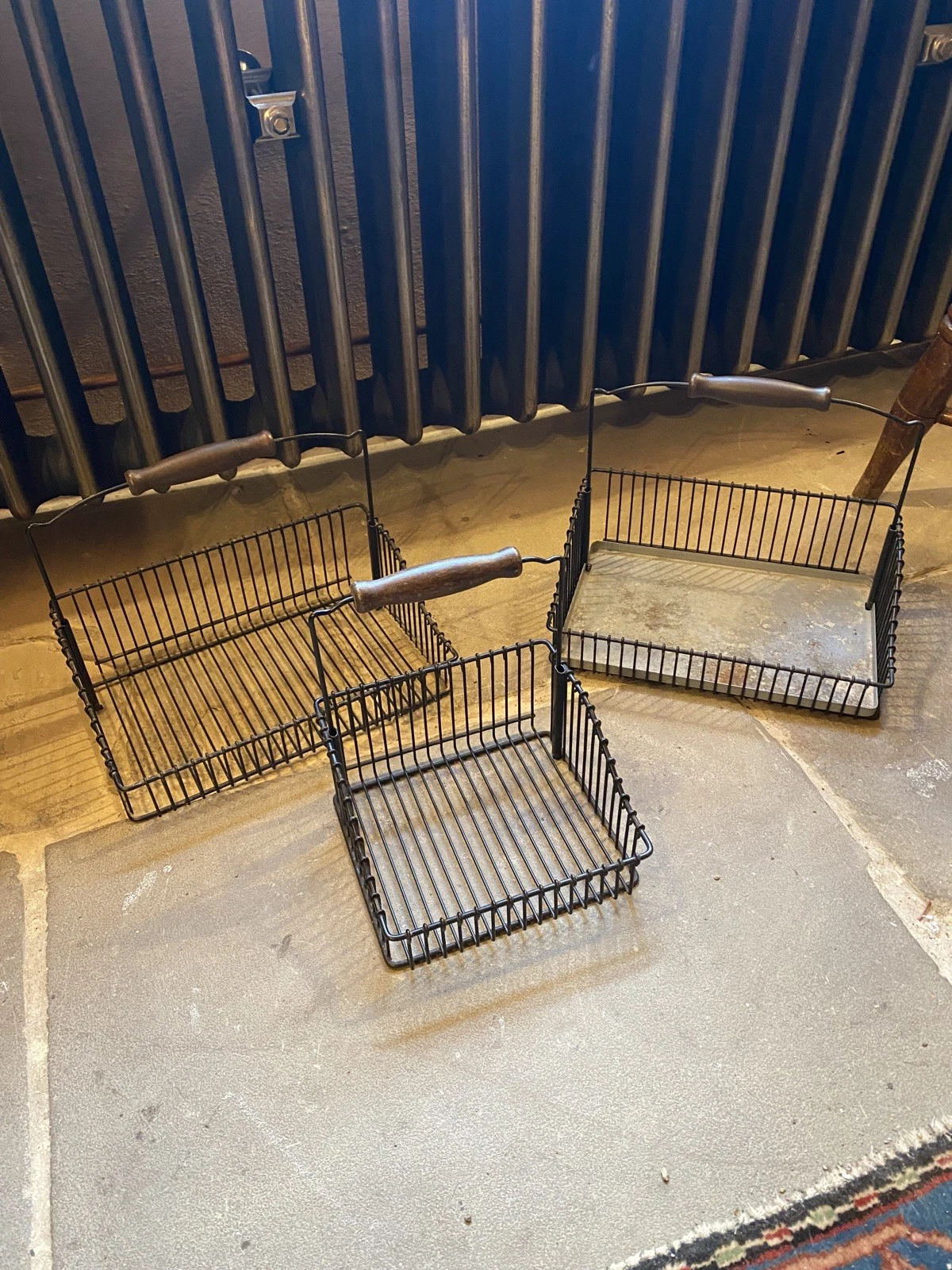IKEA Steel Wire Baskets + Wood Handle, Kitchen Organiser X 3
Opens in a new window or tab