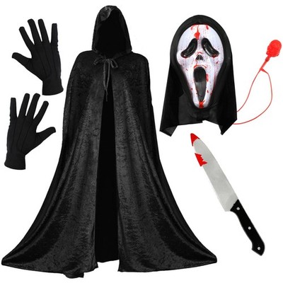 ERWACHSENE HALLOWEEN SCHREIER KOSTÜM SET GEIST GESICHT KOSTÜM OUTFIT HOT 2025