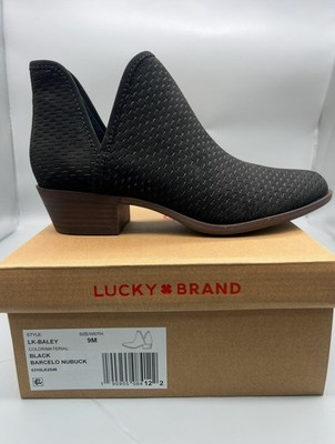 Lucky Brand Women's Baley Ankle Bootie Black Nubuck Size 9