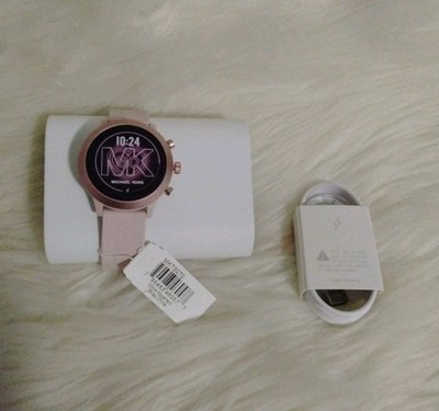 Michael Kors Access MKGO 43mm Case Pink-Tone with Silicone Strap