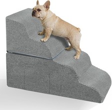 Dog Stairs for Bed, 19" H 4-Step Dog Steps for Window Seat Loft Couch,