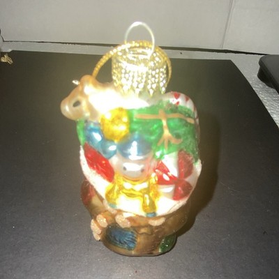Glass Hanging Christmas Ornament, Snowman Shape, Multicolor Holiday Decor, 1pc