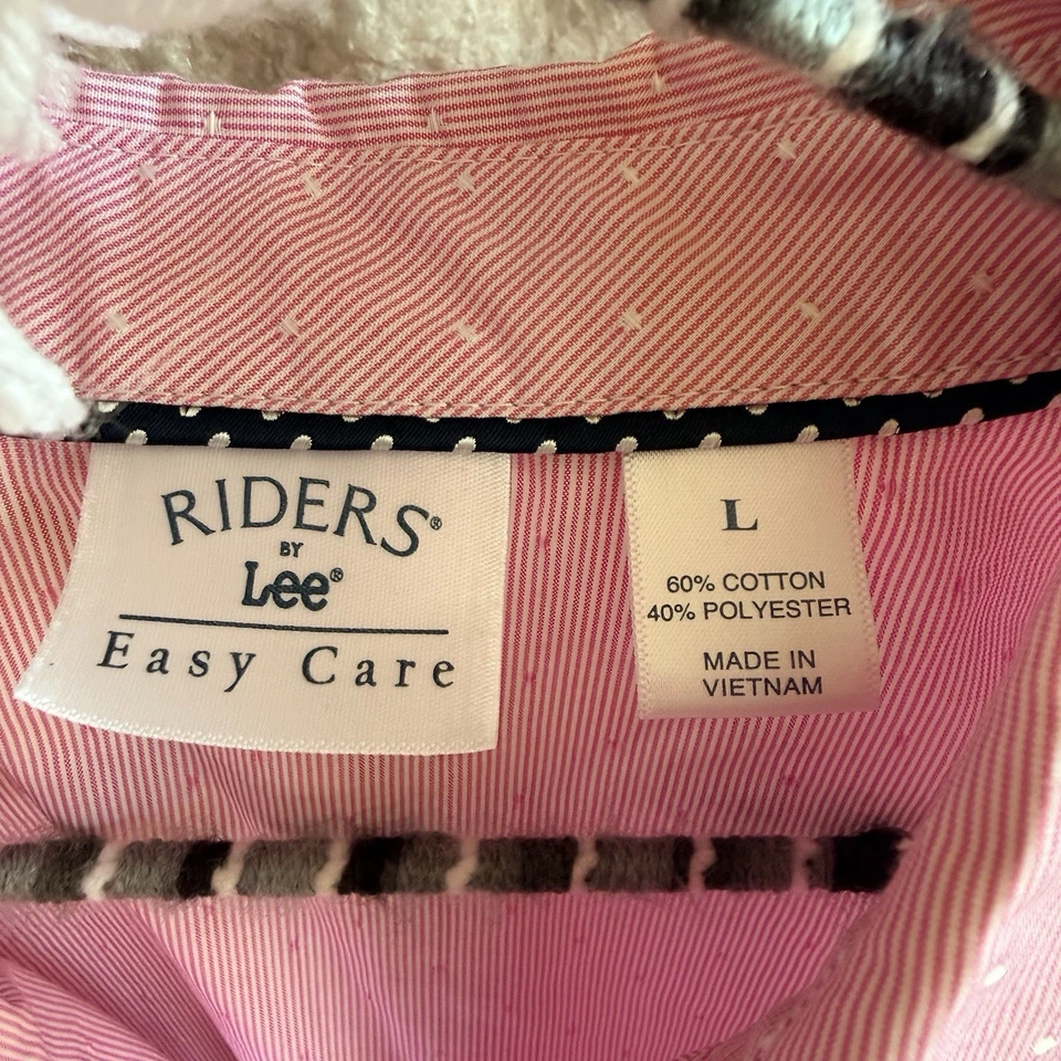 Camisa grande Riders by Lee a rayas rosas y blancas con botones Foto 2 de 4