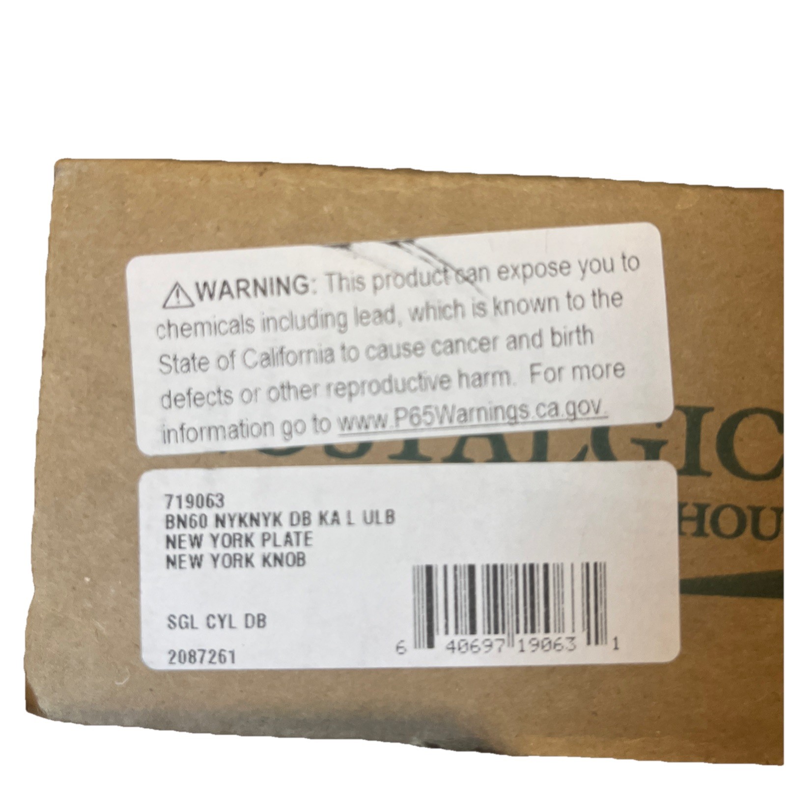 Nostalgic Warehouse New York Plate Single Cylinder Deadbolt Lock Polished Brass