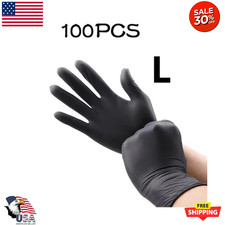5 Mil Nitrile Black Disposable Exam/Medical Cleaning Gloves Powder Latex Free