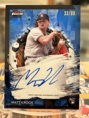 2024 Topps Finest Matt Krook RC Blue Auto Refractor /99 Card