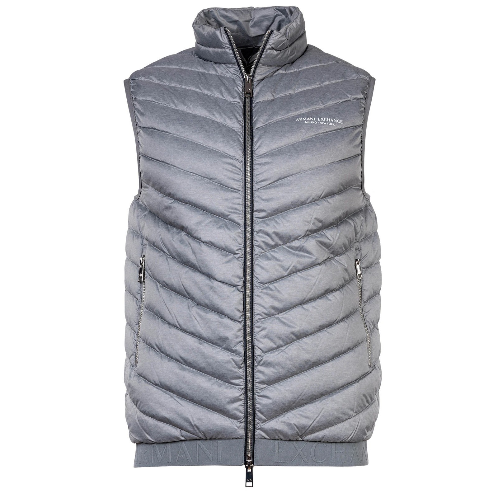 A|X ARMANI EXCHANGE Men's Down Vest - Padded Vest, Zipper, Sleeveless, Solid image 2