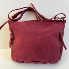 American Leather Company Ella Crossbody Bag in Red Suede