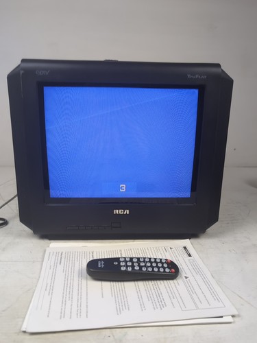 RCA 14F514T TruFlat 14" CRT TV Video Gaming Retro Tested/Works - Remote & Manual