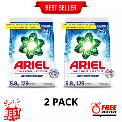 #ad Ariel Laundry Detergent Powder Original Scent 5.8 kg 129 Loads 2 Pack $29.99