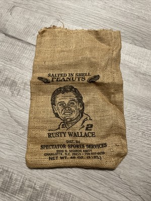 Vintage Rare Rusty Wallace Peanuts 2 Sack Bag Spectator Sports Perry