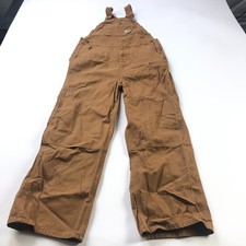 Carhartt Double Knee Duck Washed Overalls Youth Size 16 Brown Duck OX8603-B