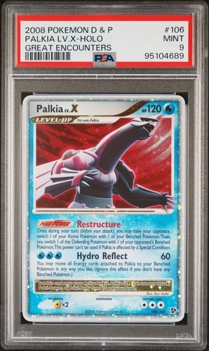 2008 POKEMON DIAMOND & PEARL GREAT ENCOUNTERS #106 PALKIA LV.X-HOLO PSA 9