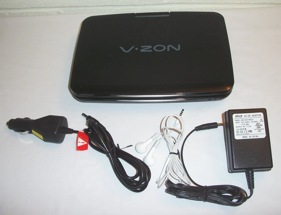 Coby V-ZON TF-DVD9109 Portable DVD Player 9" Swivel Widescreen LCD w Accessories - Image 2 of 4